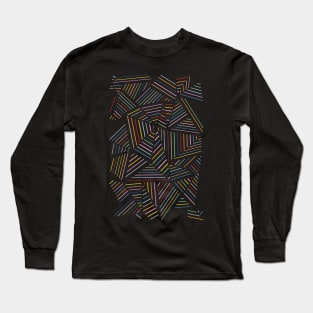 Ab Linear Rainbow Black Long Sleeve T-Shirt